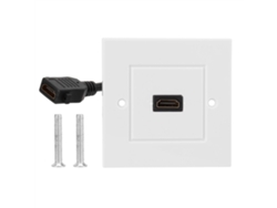 Placa de pared HDMI blanca de 2026 con cable para hotel, hogar, oficina, edificio - Estándar estadounidense