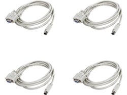 4 Cables De Descarga Mini Din Rs232 Db9p A 8p, Color Blanco, 2,5 M (8,2 Pies) Para Plc -eh