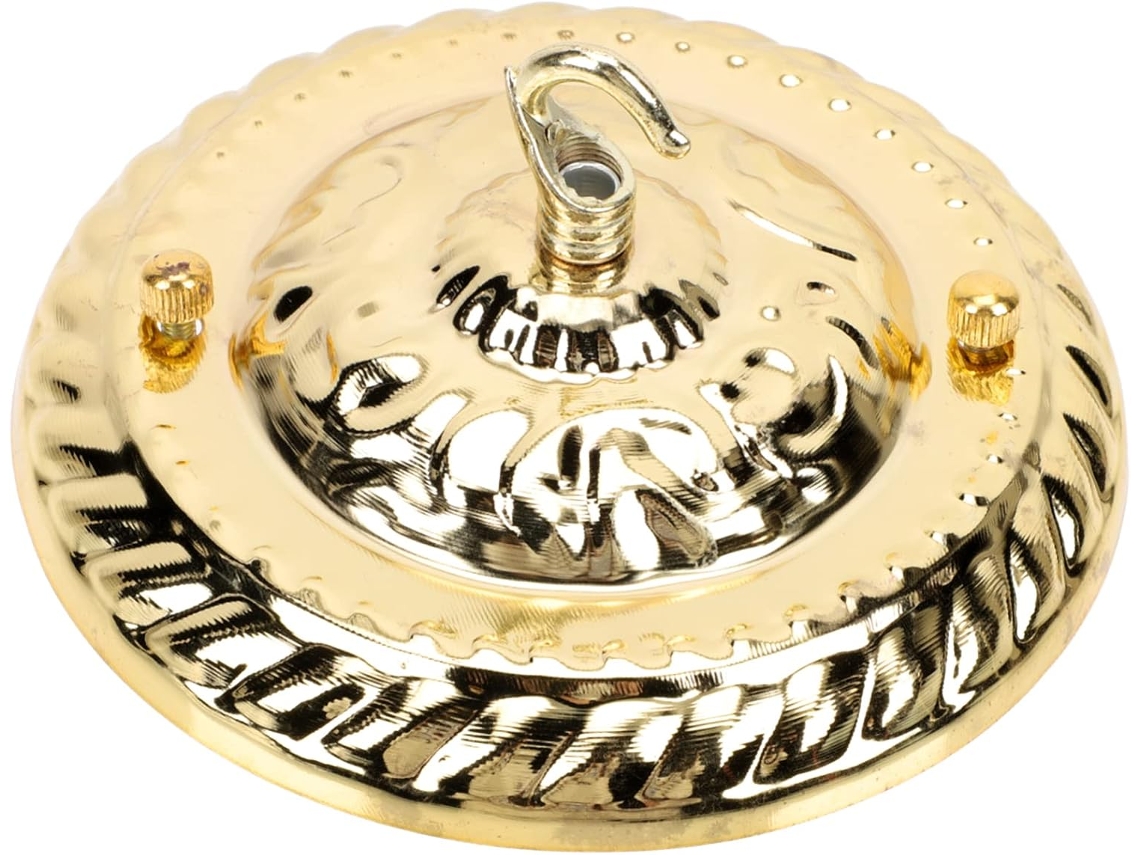 Gancho de techo dorado para lámparas de araña y colgantes, soporte de montaje resistente, placa SFUSHOS
