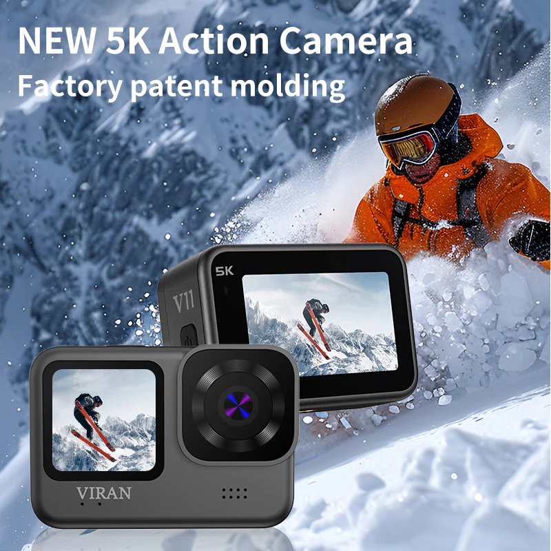 Cámara De Acción Con Pantalla Táctil Ips Hd De 2,2 Pulgadas Y Resolución 5k (negra, 64 Gb), Resistente Al Agua Ip68