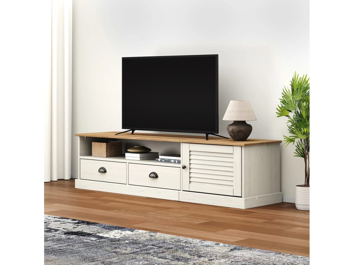 Mueble para TV | Mueble para TV | Mueble para TV Vigo 156x40x40 cm Madera maciza de pino Blanco