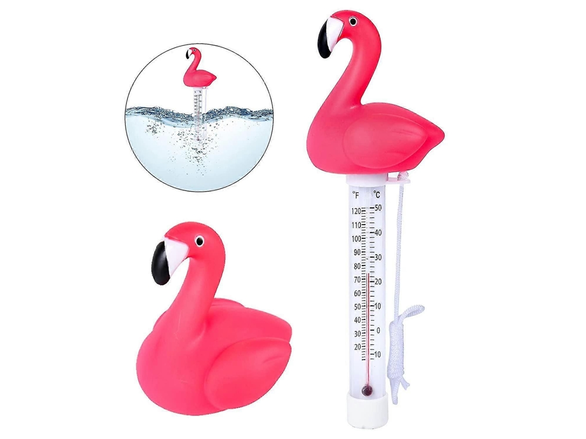 Termómetro flotante, termómetros flotantes para piscinas, termómetro de agua con forma de animal de dibujos animados con cuerda para piscinas cubiertas