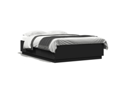 Maison Exclusive - Estructura De Cama Madera De Ingeniería Negra 120x200 Cm