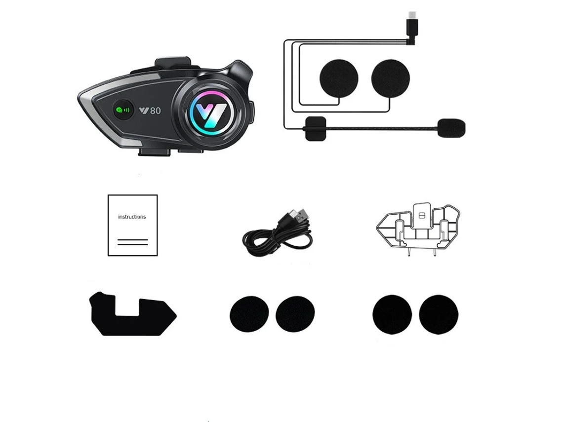 Intercomunicador para casco de motocicleta Yizhood Y80 negro