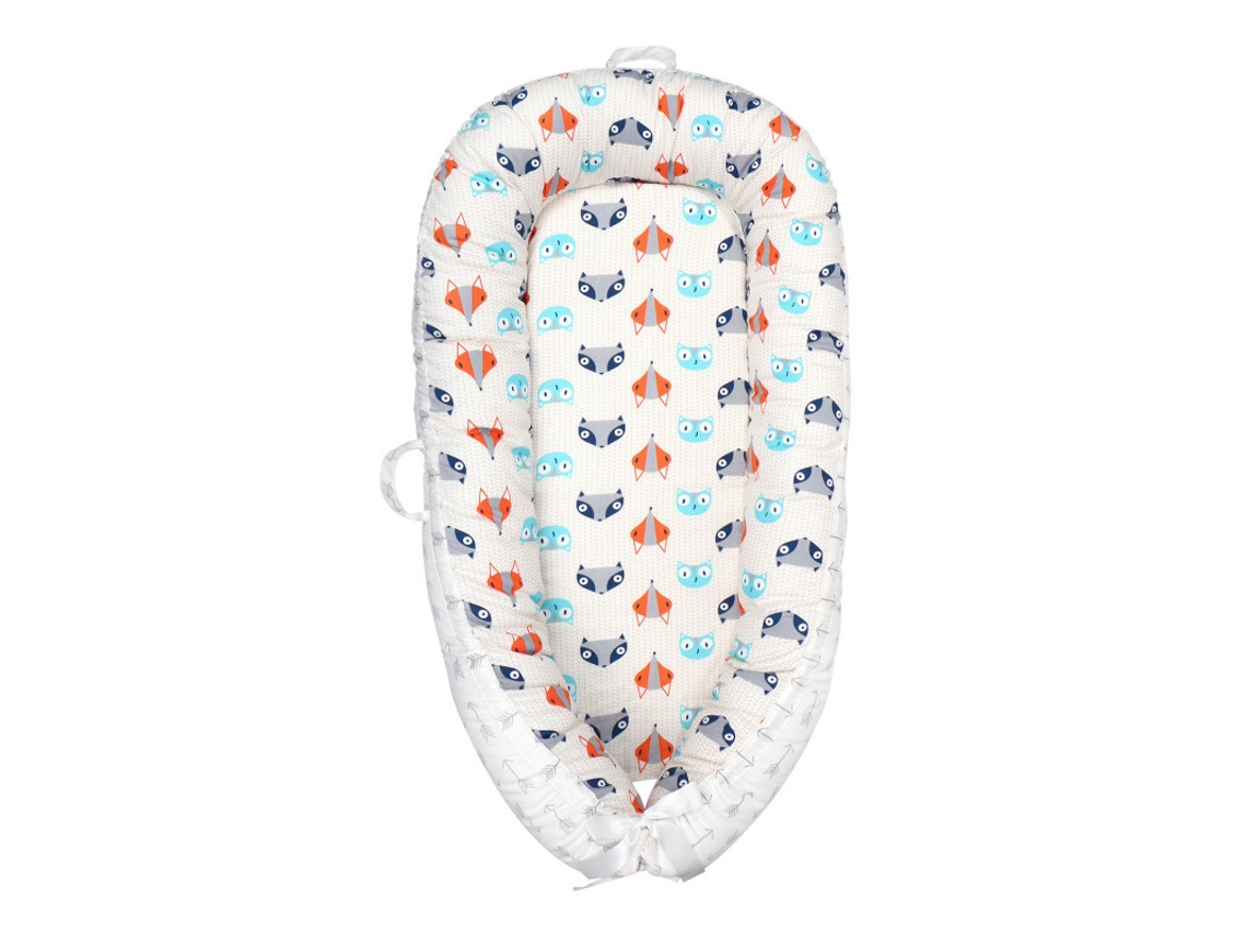 Cuna portátil para bebé de algodón transpirable con funda extraíble, 90x50cm DIGITALLAB (fox)