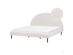 Cama con somier BELIANI Margut de Bouclé Blanco 192x214x116