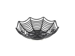 Cesta Telaraña con arañas negras de 21x6 cm