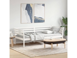 Sofá Cama Sin Colchón Madera Maciza De Pino Blanco 80x200 Cm
