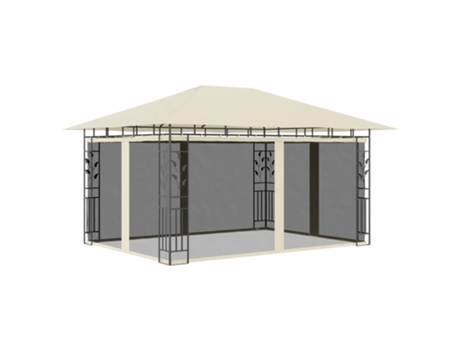 MAISON EXCLUSIVE Cenador con mosquitera color crema 4x3x2,73 m 180 g/m²