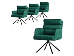 ML-DESIGN sillas de comedor giratorias juego de 4 verde oscuro