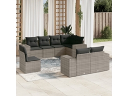 Conjunto de sofás de jardín de 8 piezas DKD Home Decor con cojines de mimbre gris