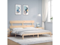 Estructura De Cama Sin Colchón Madera Maciza De Pino 200x200 Cm