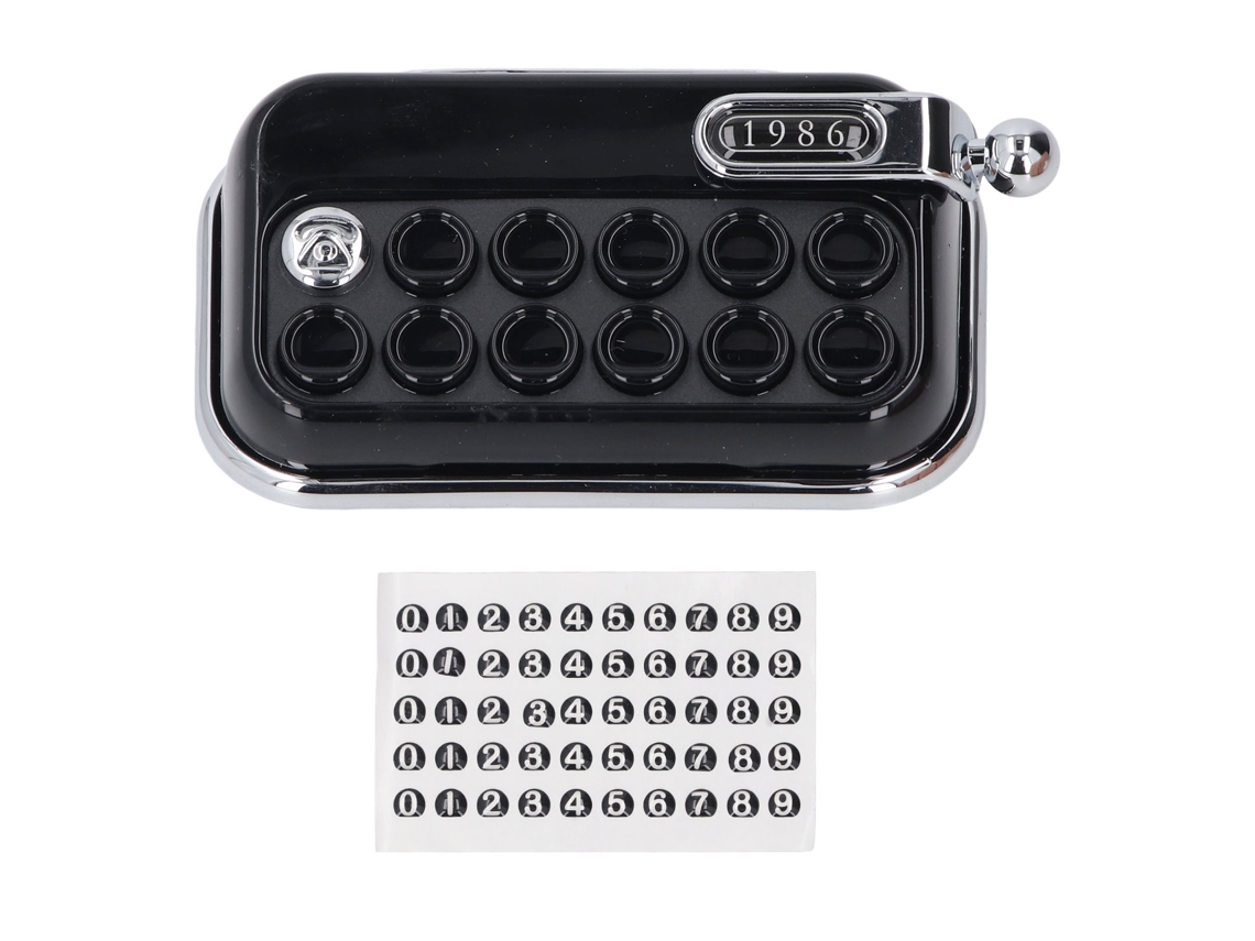 Letrero De Estacionamiento Estilo Máquina De Escribir Vintage Con Número De Teléfono Para Autos - Negro