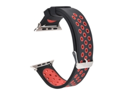 Pulseira De Silicone Durável Para Relógio Smartwatch, Substituição Ajustável Com Orifícios De Ventilação (preto + Vermelho)