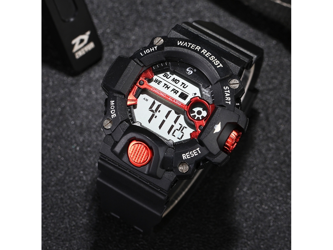 Reloj Deportivo Outdoor Multifuncional Impermeable Digital Para Hombre Niño Rojo