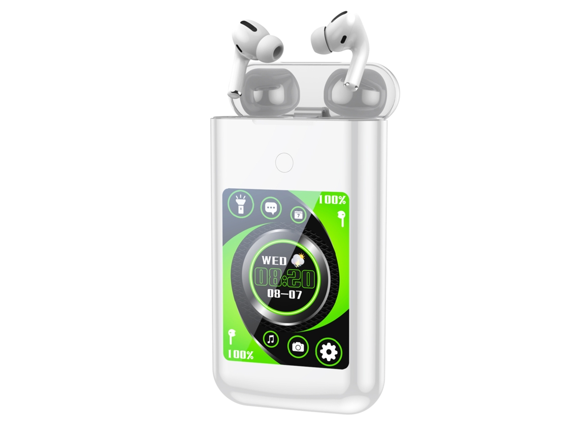 (blanco) Auriculares Inalámbricos Bluetooth Con Pantalla Táctil, Cancelación De Ruido Y Resistencia Al Agua.