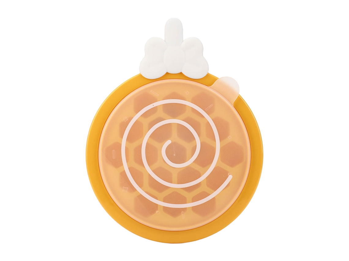 Bandeja Hexagonal Para Cubitos De Hielo Con Tapa, Material Pp, Compartimento Independiente Para Refrigerador, Color Amarillo.