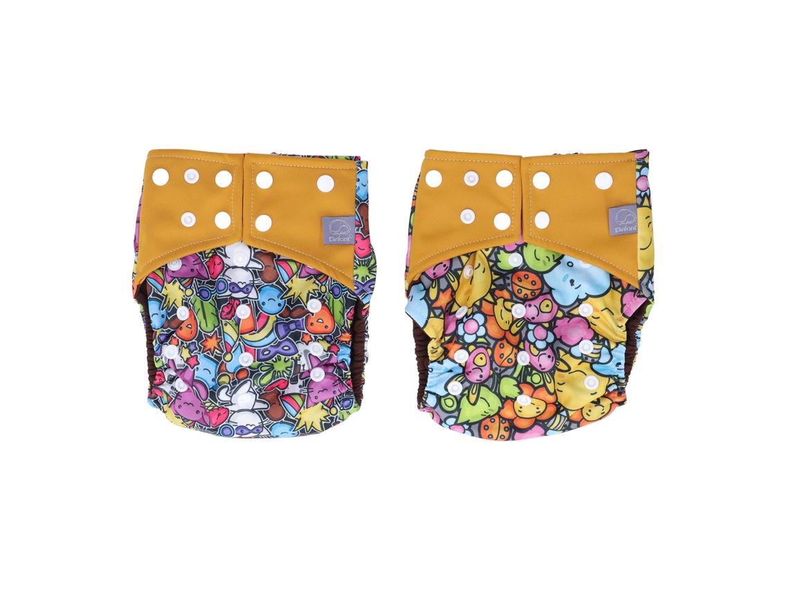 2pcs Fraldas De Pano Laváveis Reutilizáveis 6 Camadas Cintura Elástica Bebê Toddler