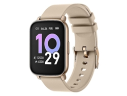 Reloj inteligente Yunzii para hombres y mujeres, 1,65 pulgadas, resistente al agua, IP68, reloj inteligente con monitor de frecuencia cardíaca, acabado dorado.