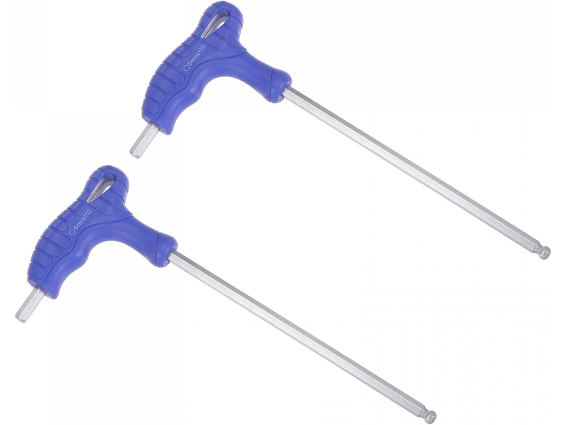 Llave Hexagonal Con Mango En T De Extremo Esférico De 6 Mm, Métrica, De Acero Cr-v, 2 Unidades
