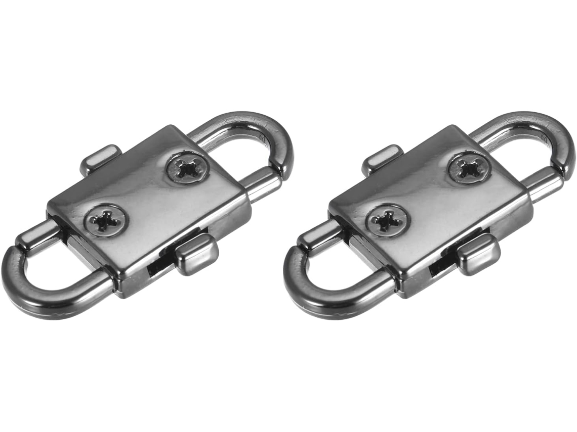 2 Hebillas Acortadoras De Cadena Para Cadenas De Bolsos, Bricolaje, 32x12 Mm, Gris Oscuro