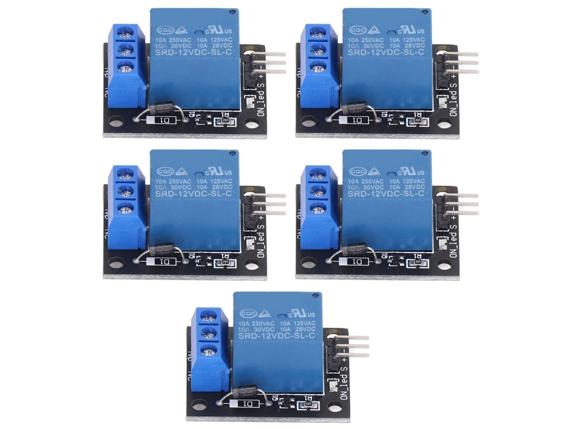 5pcs Módulo Relé Placa De Control 1 Canal 12v Kit Accesorio Para Desarrollo