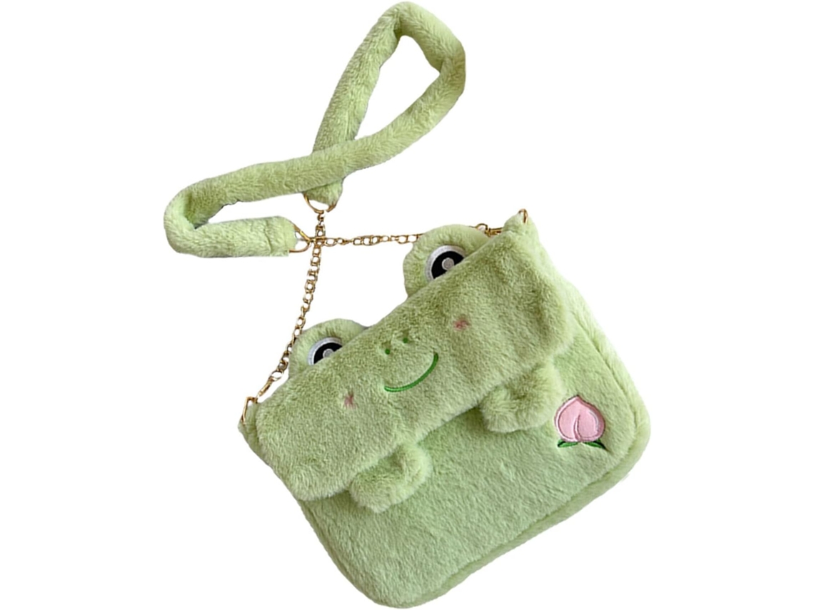 Bolso Bandolera De Felpa Suave Con Forma De Rana Para Mujer: Cómodo Y Fácil De Llevar.