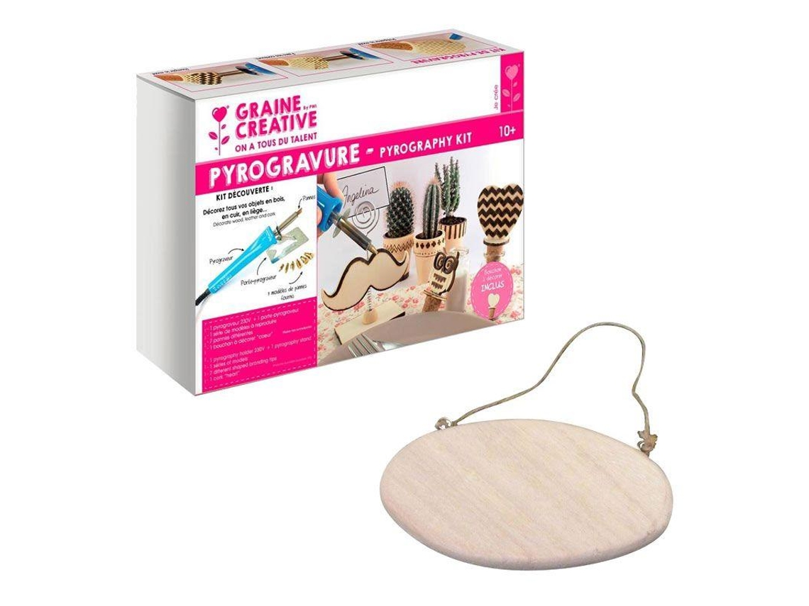 Caja de pirograbado placa de puerta ovalada para decorar GRAINE CRÉATIVE