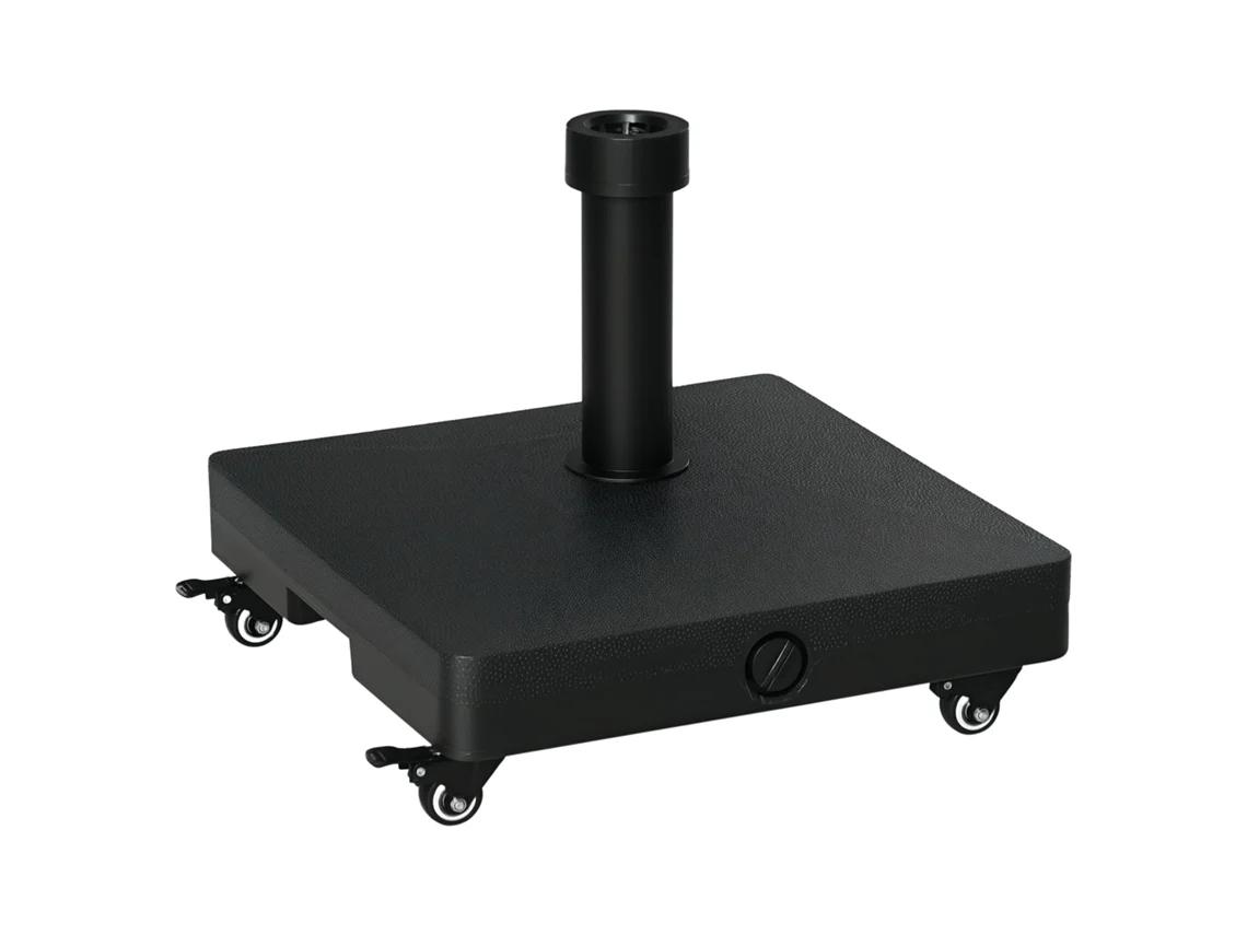 VPMKP - Base cuadrada Outsunny con 4 ruedas, 45x45x39 cm, HDPE negro