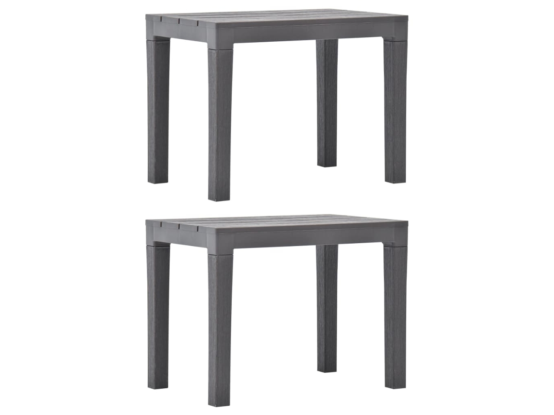 Lovely Home Bancos de Jardín 2 Pcs Plástico Mocca