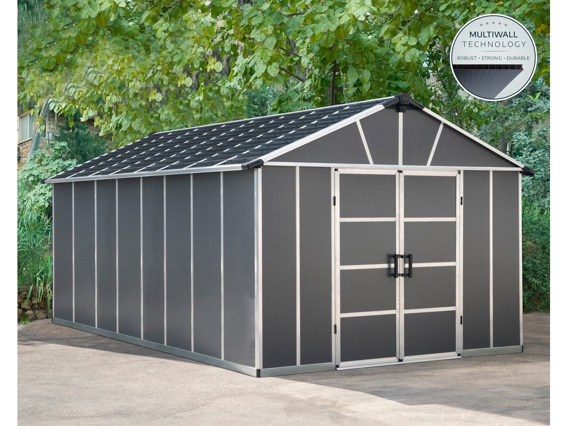 CANOPIA Caseta de jardín Yukon de policarbonato 519 x 332 x 252 cm con suelo incluido