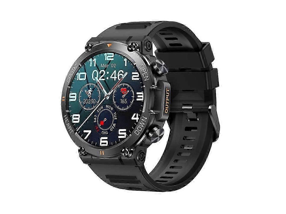 Reloj inteligente militar para hombre, resistente, con monitor de ritmo cardíaco y monitor de actividad física para bicicleta eléctrica (contestar/hacer llamadas)