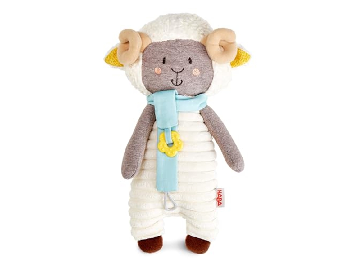 Cadena para chupete de peluche de oveja, juguete suave y tierno con soporte para chupete para bebés Haba