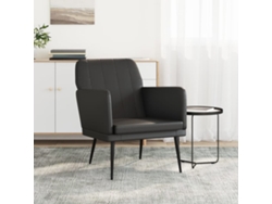Silla con Apoyabrazos 61X78X80 cm de Cuero Sintético Color Negro
