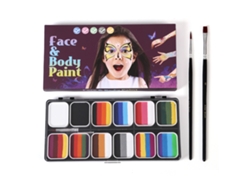 Kit Profesional De Pintura Facial Con Pinceles, Pinturas Seguras Y No Tóxicas Activadas Con Agua Para Halloween, Cosplay Y Carnaval.