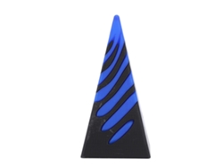 Juguete de escritorio multifuncional ATS para aliviar la ansiedad: Pirámide imposible con pasaje en espiral, impresa en 3D, en azul y negro.