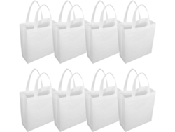 Bolsas De Compra Reutilizables De Tela No Tejida Nuobesty, Blancas, 25x30x10 Cm, Paquete De 30 Unidades Con Asas.