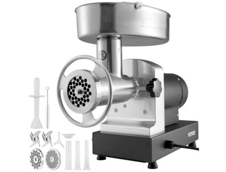 VEVOR Picadora de carne eléctrica pesada 992 lb/h capacidad 1100 W y relleno de salchichas
