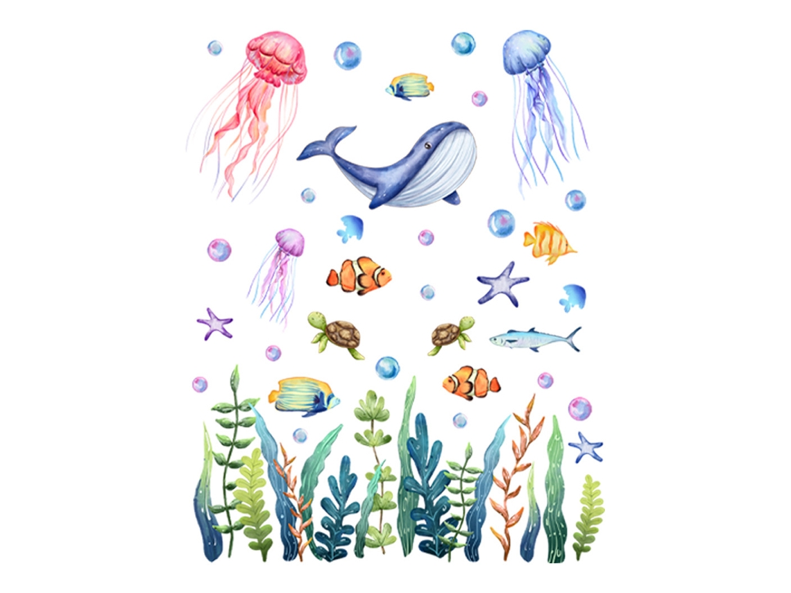 Vinilos infantiles de océanos, peces y arrecifes de coral RNEMITERY