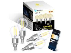 Bombilla LED inteligente E14 Vintage G45 4,5 W 470 lm, regulable 2700 K 6500 K, Wifi, compatible con Alexa/Google Home Aigostar