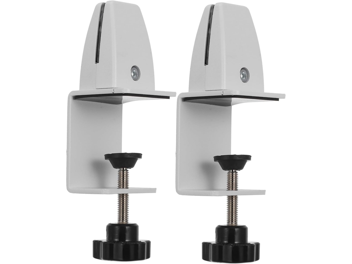 Clips De Soporte Para Tabiques De Aleación De Aluminio Blanco, 2 Unidades, Base Reforzada Y Fácil Instalación.
