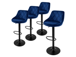 Conjunto de 4X Bancos de Bar Reguláveis em Altura Banco de Bar Giratório Tabur ML-DESIGN