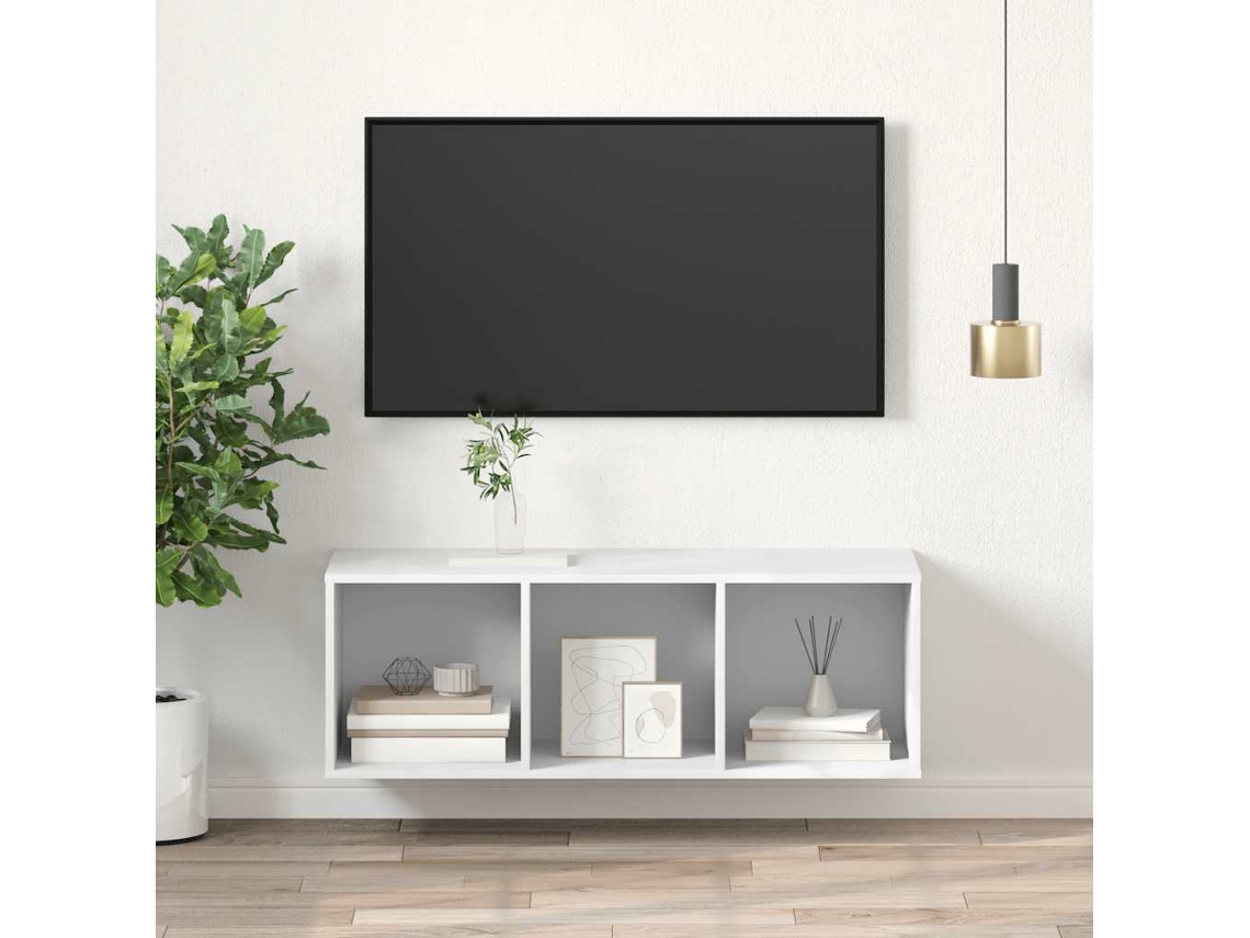 Soporte de TV de pared | Mueble para TV | Armario para TV de madera blanca.