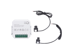 La aplicación Hkj Smart Energy Meter monitoriza el consumo de electricidad en tiempo real con un transformador de corriente negro de 2x80a AC100-240v.