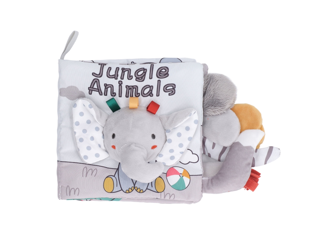 Mali livro de Tecido para Bebê Masticável 3d Educativo Animal Elefante Acima de 4 Meses
