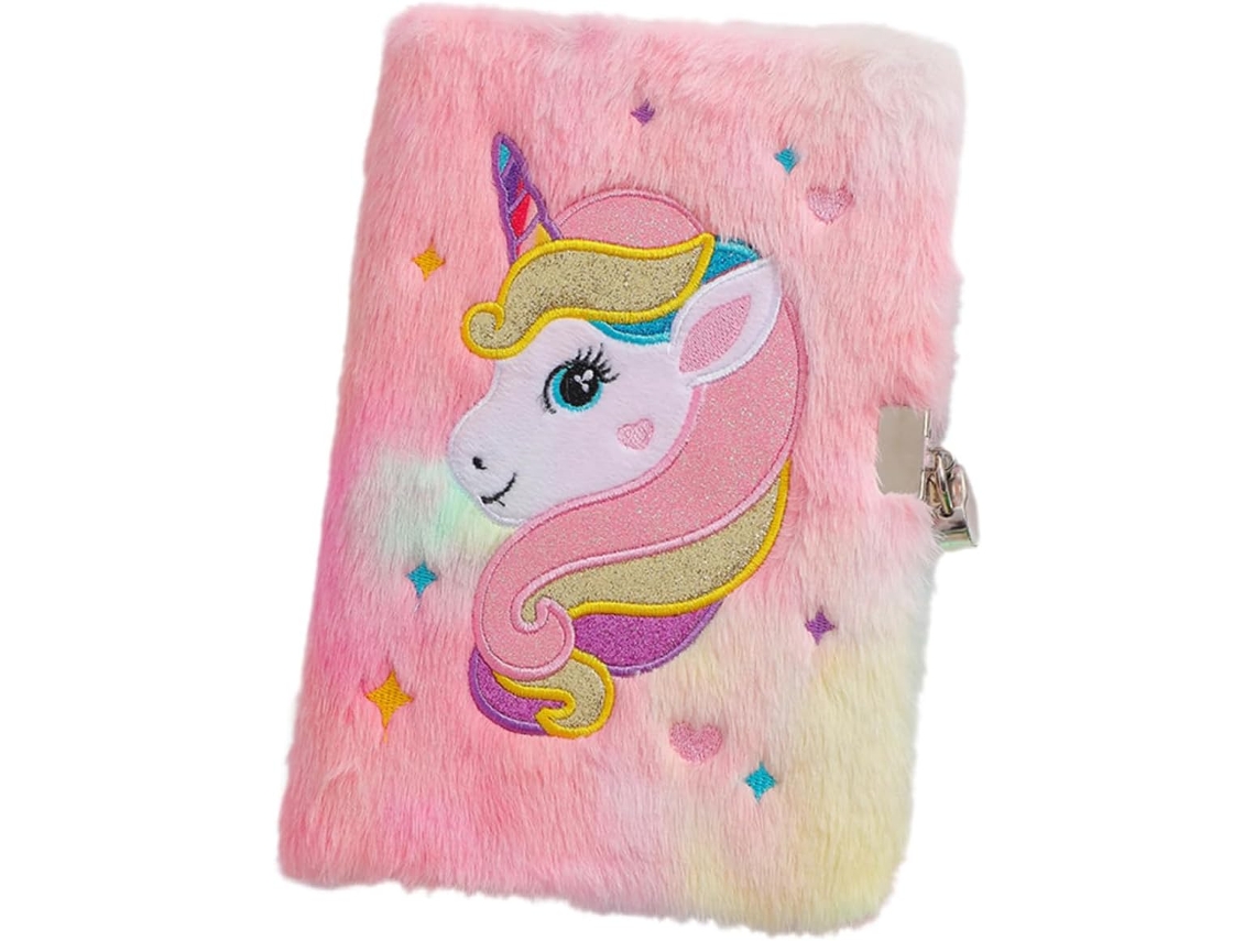 Cuaderno De Peluche De Unicornio Con Candado, Diario Decorativo Para Niños Y Niñas