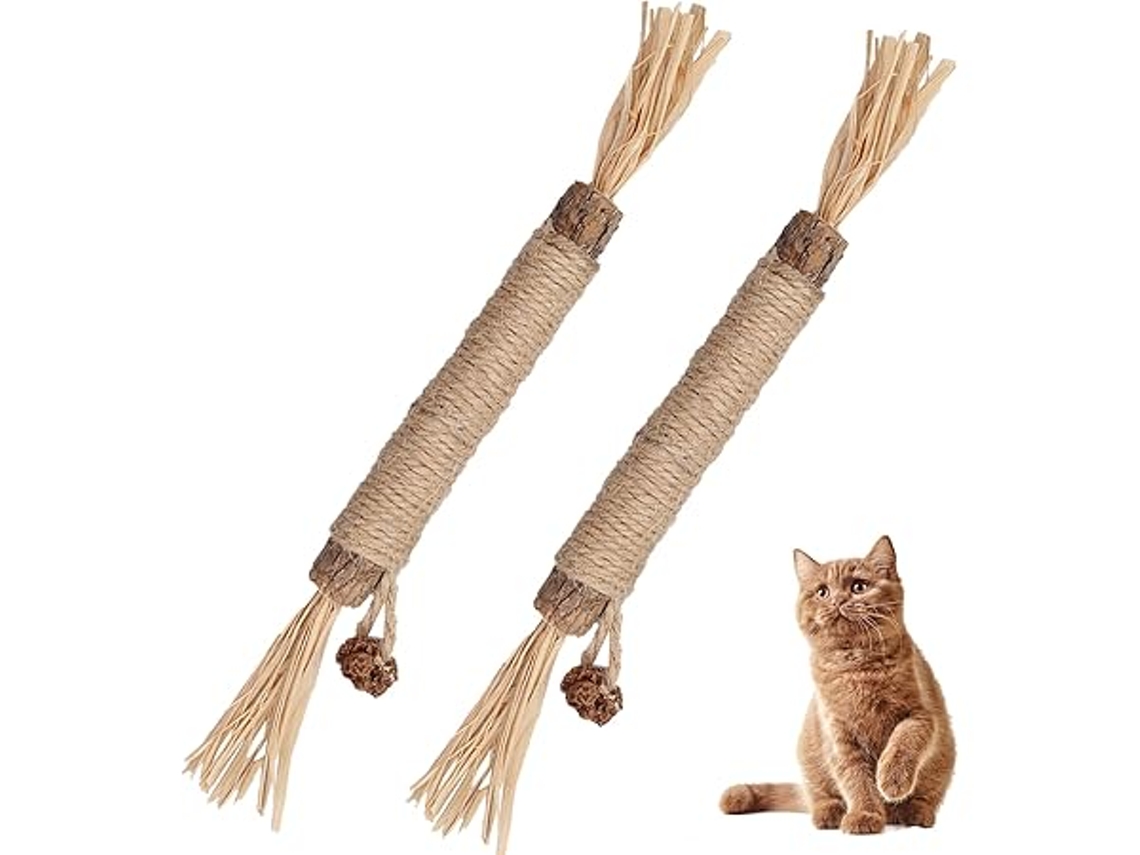 Dos Palitos Masticables Con Hierba Gatera, Juguete Para Masticar De Interior, Ideal Para Niños, Educativo Y Duradero.