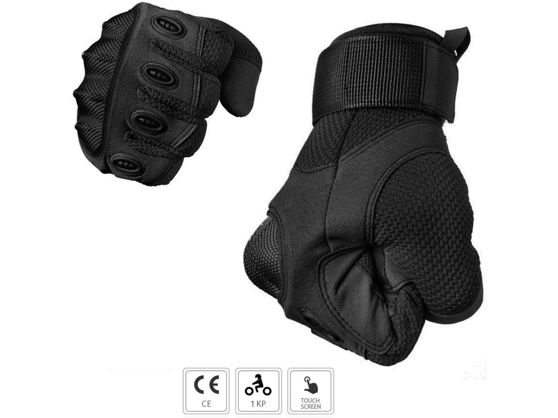 Guantes tácticos con protección dura para los nudillos, de cuero de microfibra, de dedos completos para montar a caballo y trabajar.