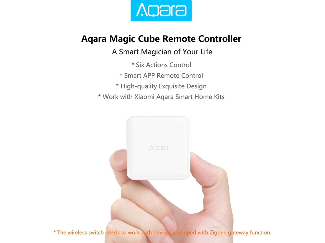Aetheria Aqara Magic Cube Control Remoto con 6 Acciones y Sensor Zigbee para Kits de Hogar Inteligente
