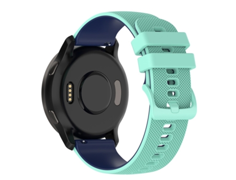 Correa de Silicona dos colores 22mm textura de rejilla para Suunto 5 Peak/Samsung Galaxy Watch3 45mm/Huawei Watch 3 - verde azulado azul